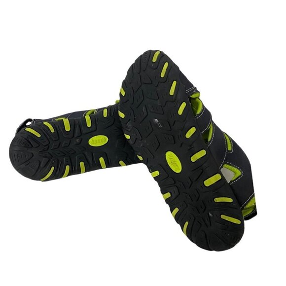 Kamik Oyster Outdoor Closed Toe Water Sandals in Neon Green & Black, Kids Size 6 - Picture 9 of 10